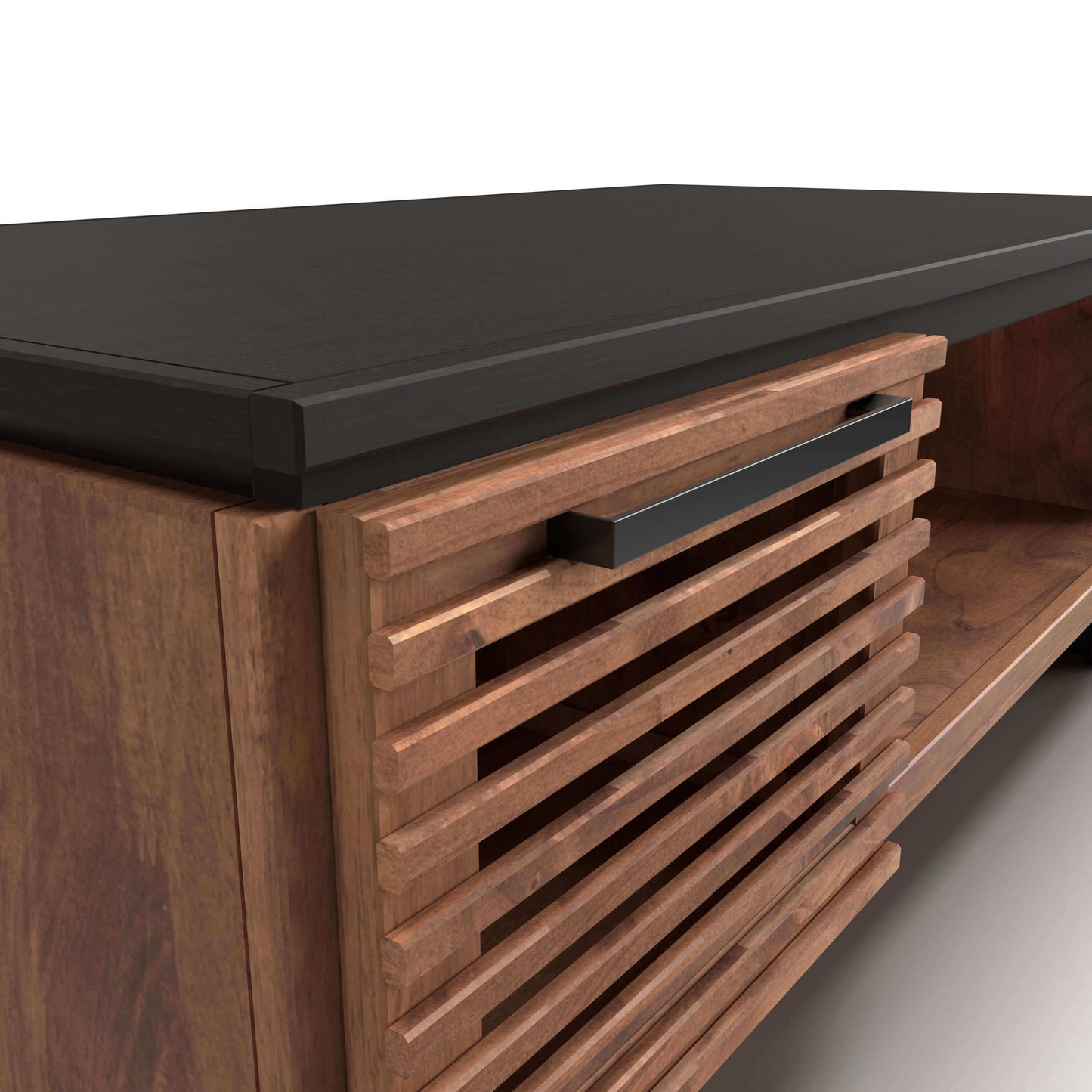 Scandinavian Inspired Solid Wood Graceland Coffee Table, Black with Bourbon Finish 47" - Revel Sofa