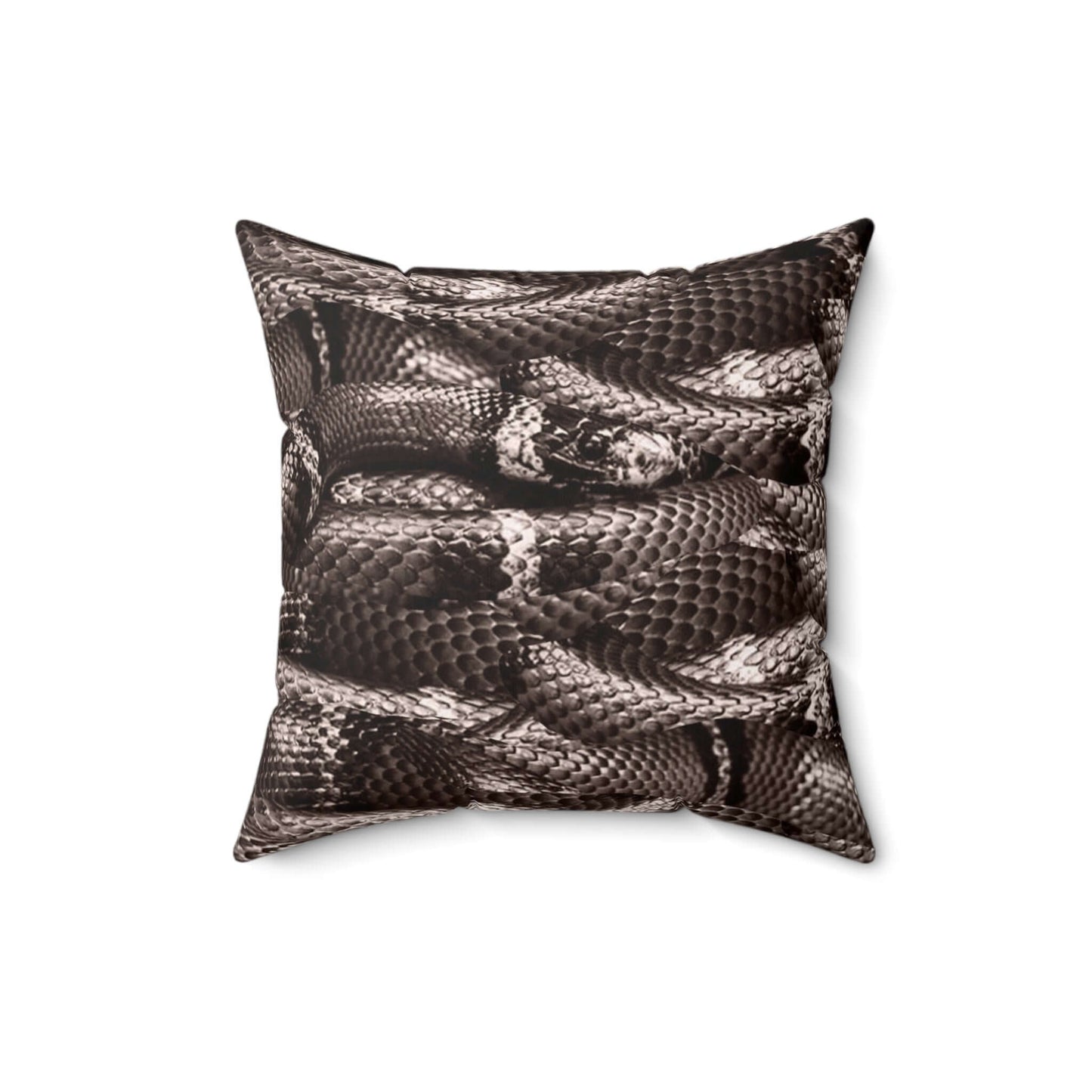 Spun Polyester Designer Square Pillow - Snakes - Revel Sofa