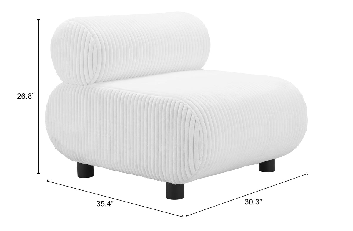 Rahat White Accent Chair