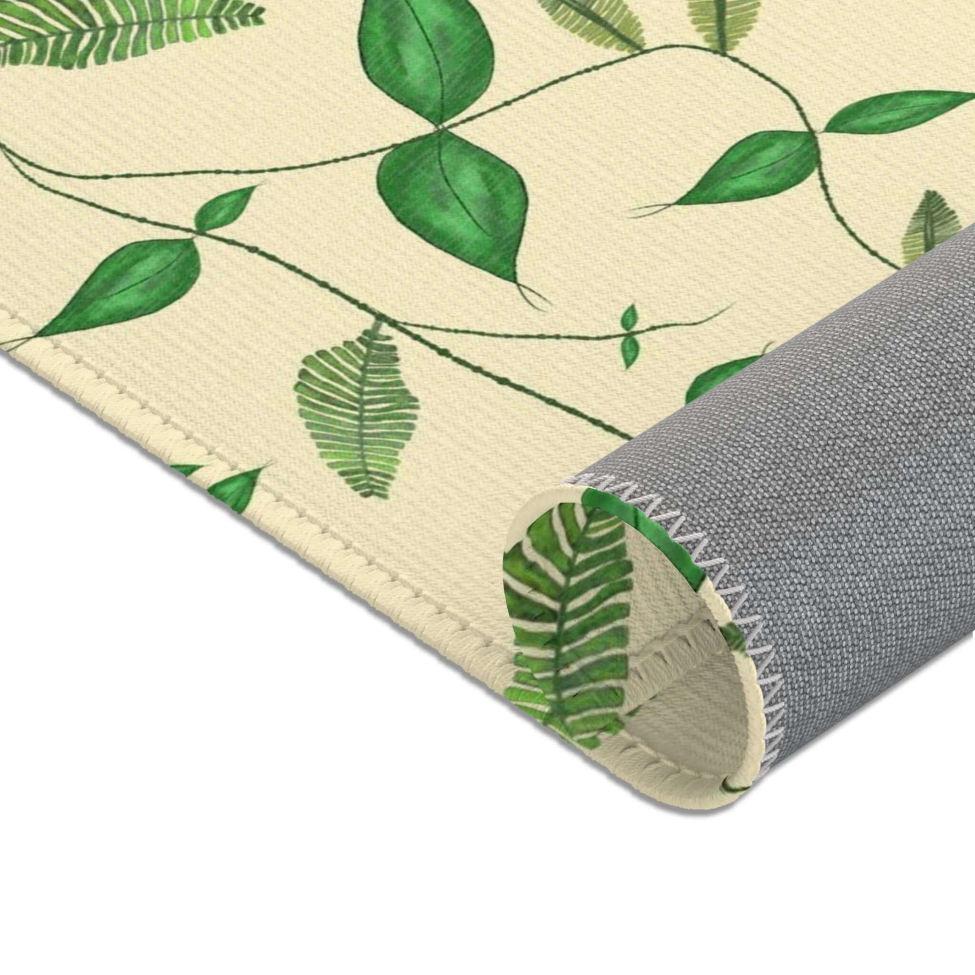 Rectangular Designer Area Rug (Leaves) - Revel Sofa