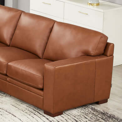 Dillon MCM Leather Chaise Corner Sectional 136"