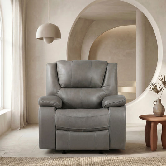 Marlo Leather Reclining Collection in Gray