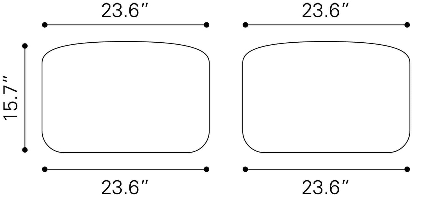 Lizardo Boho Hip Fabric Ottoman Cube, Beige & Black 24" - Revel Sofa