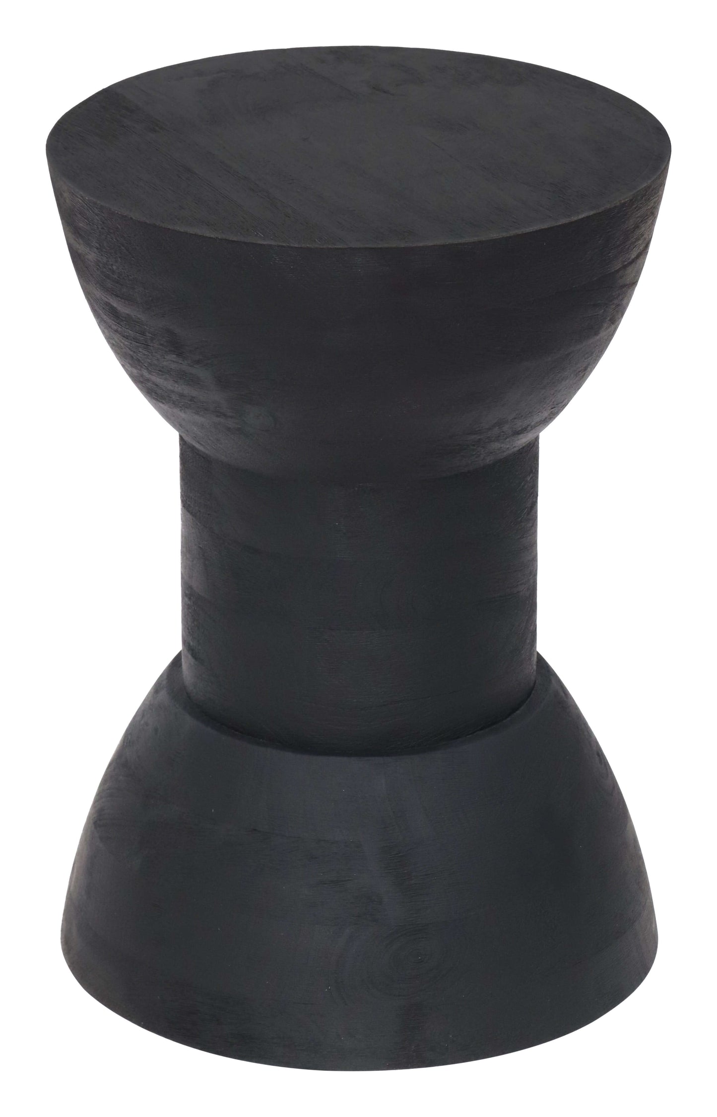 Wisdom Solid Wood Round Side Table, Black 13" - Revel Sofa