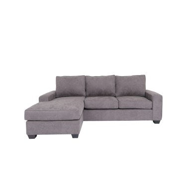 Modern Gray Fabric Reversible Chaise Sofa Sectional 96'