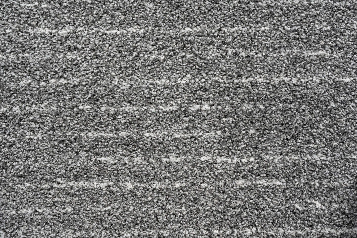 Lydia Rectangular Gray & White Striped Polypropylene Area Rug (3 Sizes) plush texture in gray and white.