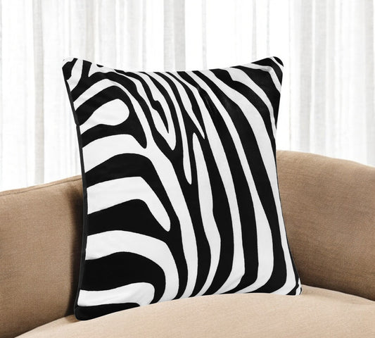 Zebra Print Fabric Throw Pillow 20' x 20'