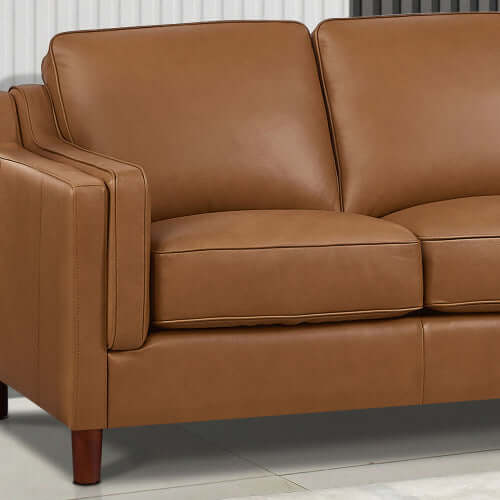 Bella MCM Genuine Leather Corner Sofa Sectional (2 Sizes)