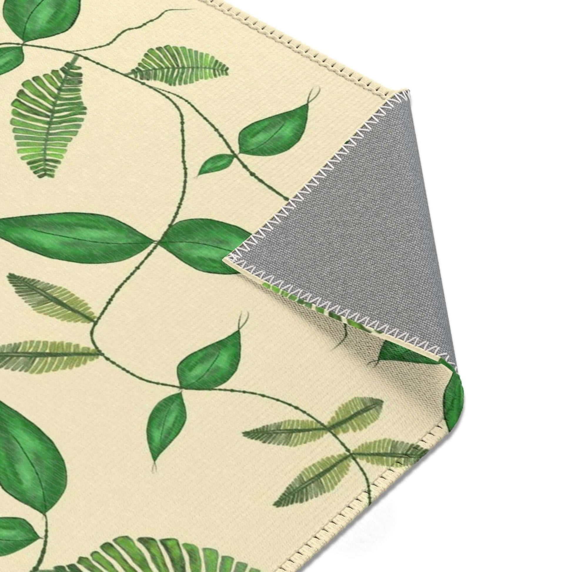 Rectangular Designer Area Rug (Leaves) - Revel Sofa