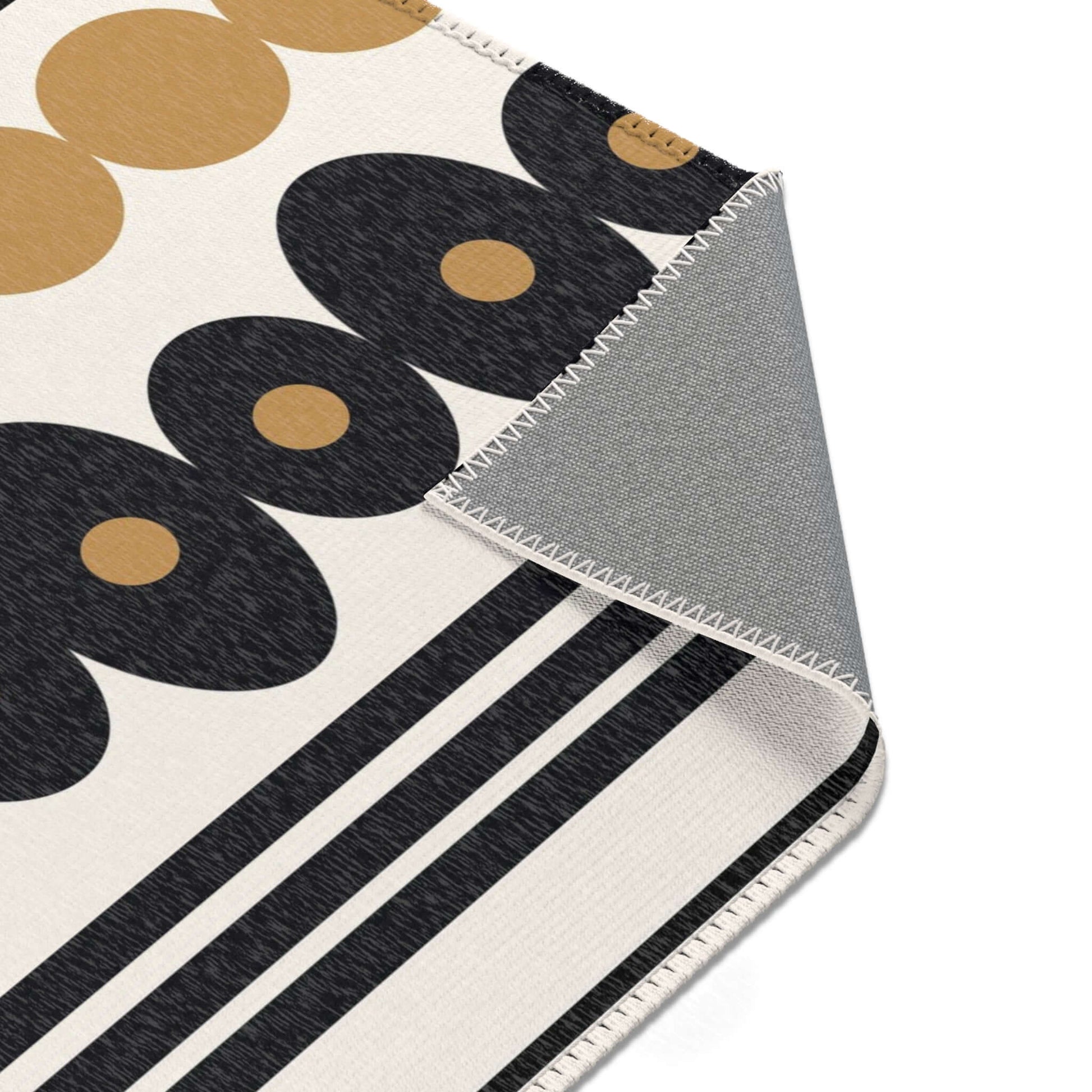 Rectangular Designer Area Rug Shapes, Tan & Black - Revel Sofa