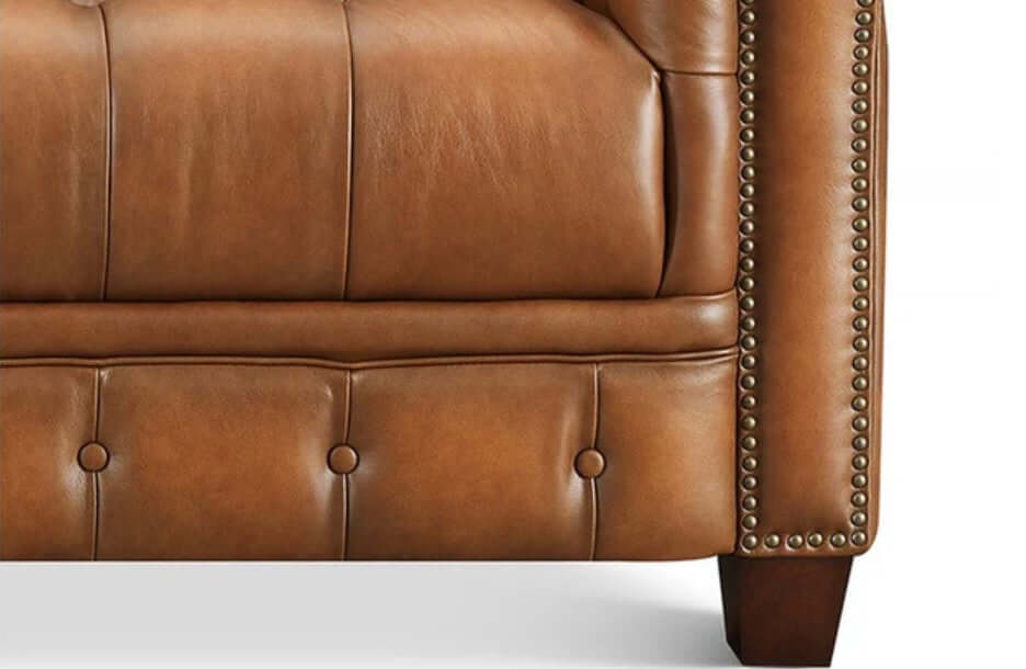 York Chesterfield Genuine Leather Sofa Loveseat 70'