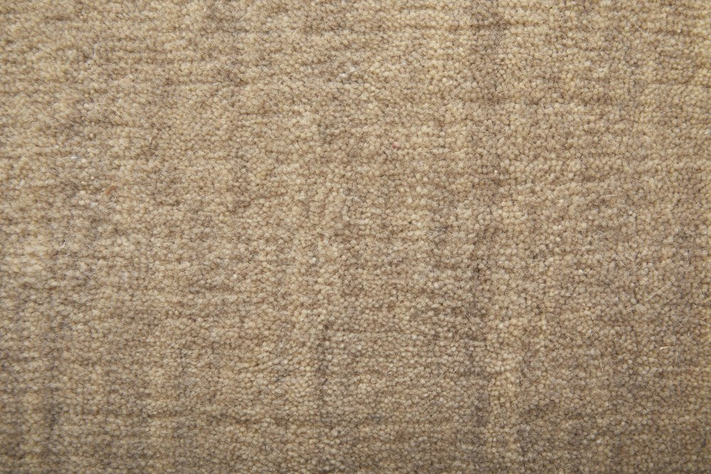Tan Wool Hand Woven Area Rug | 9' x 13'