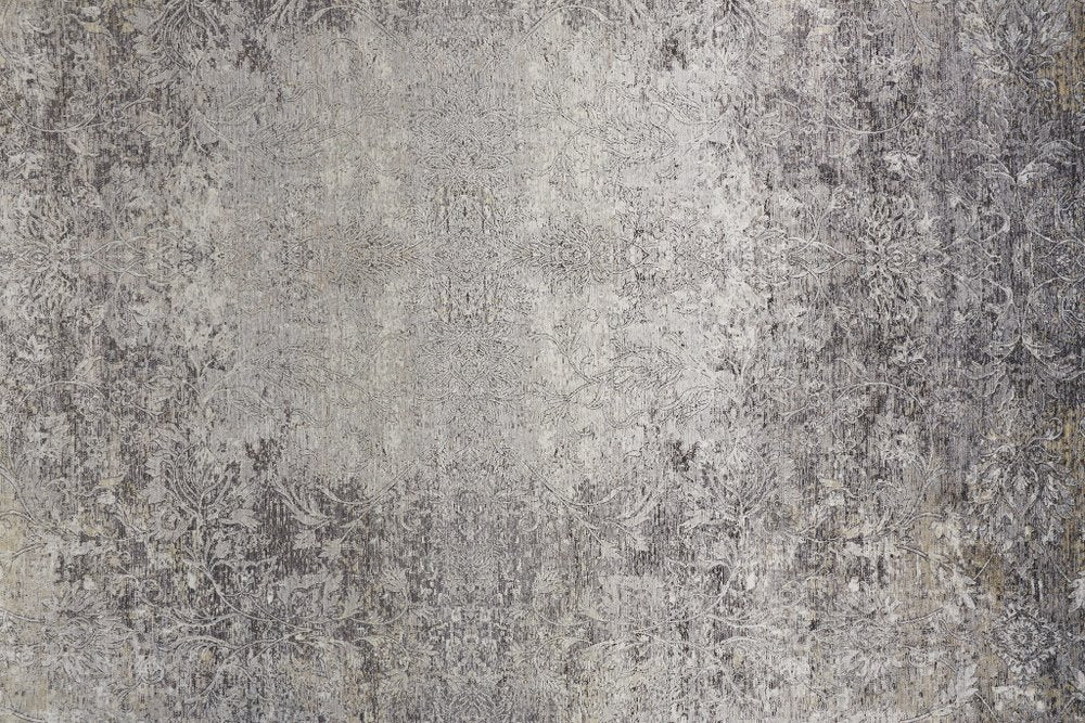 Tan and Gray Oriental Power Loom Worn Faded Area Rug | 9' x 13'