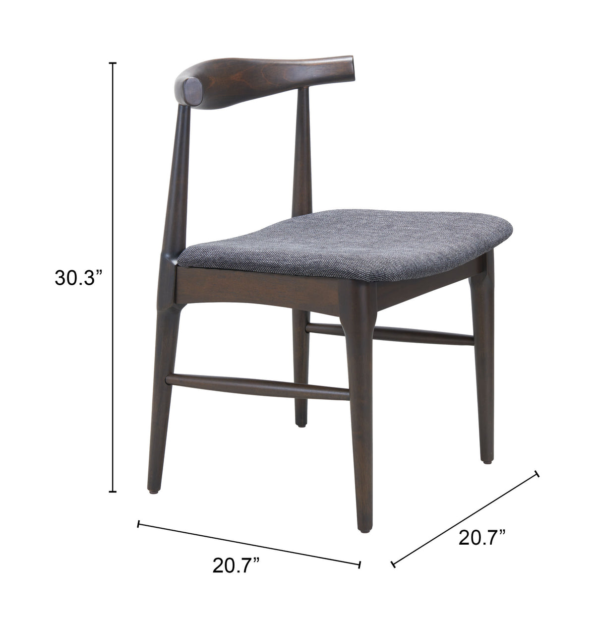 Tuzka Gray & Espresso Dining Chair (Set of 2)