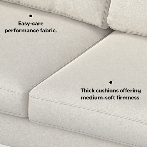 Ava MCM Cream Symmetrical Corner Sofa Sectional 102"