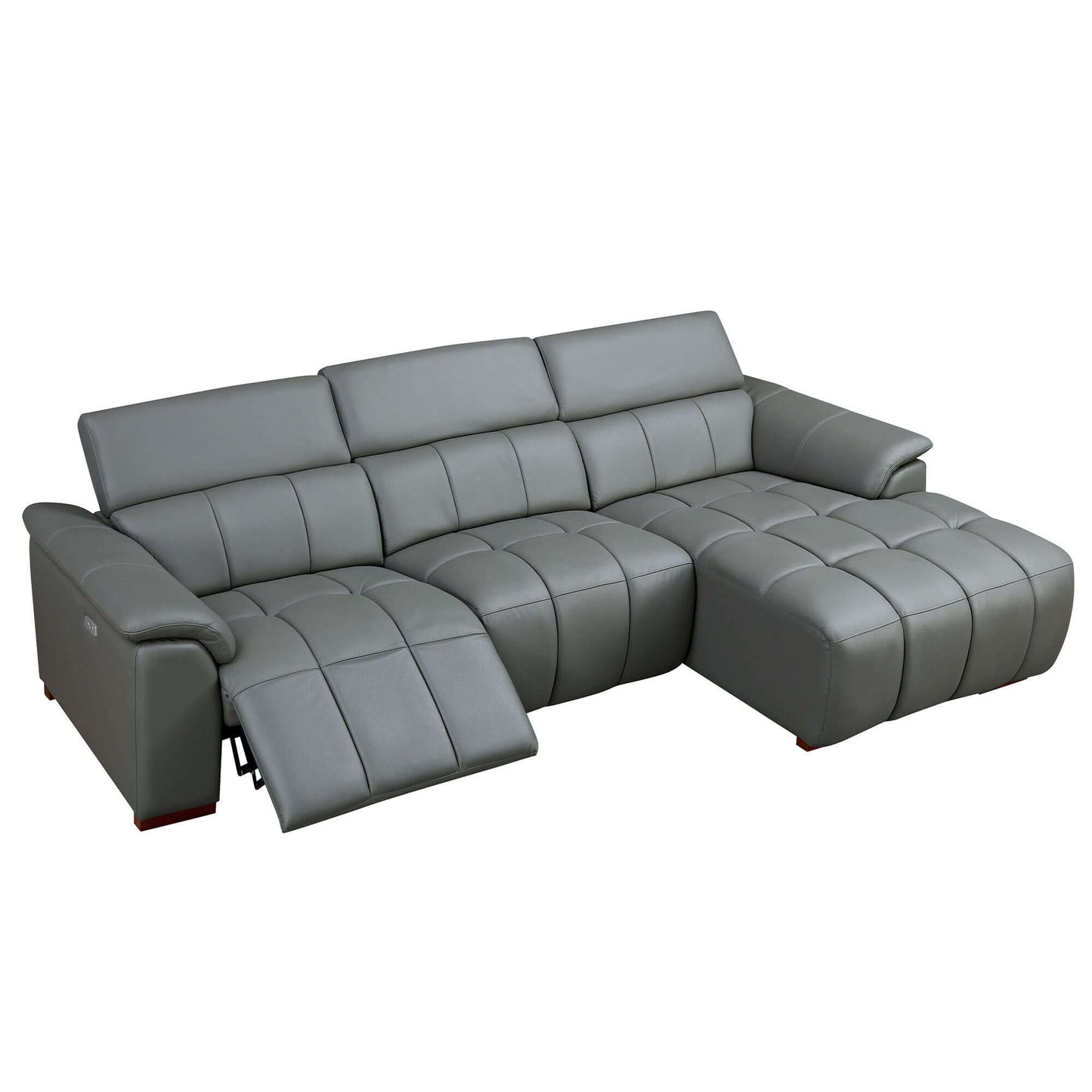 Modern Leather Chaise Sofa Sectional 113" (2 Colors)