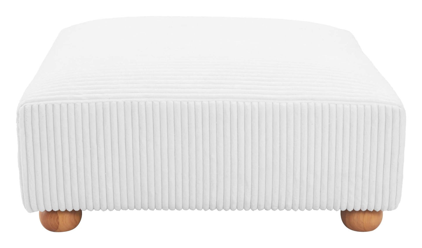 Tayte White Corduroy Deep Seated Modular Sofa 150'
