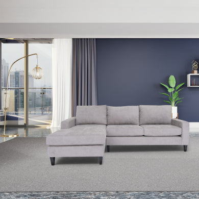 Modern Gray Fabric Left-Facing Chaise Sofa Sectional 115'