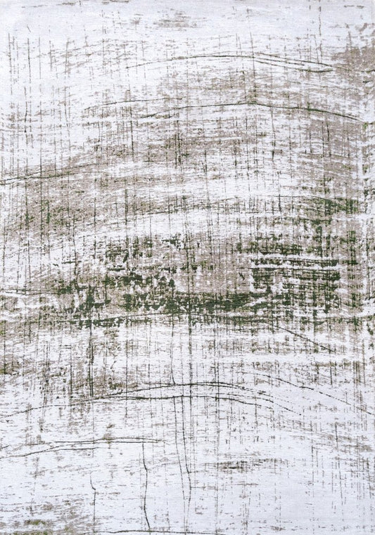 White Gray And Green Abstract Washable Area Rug With UV Protection Area Rug | 9' x 13'