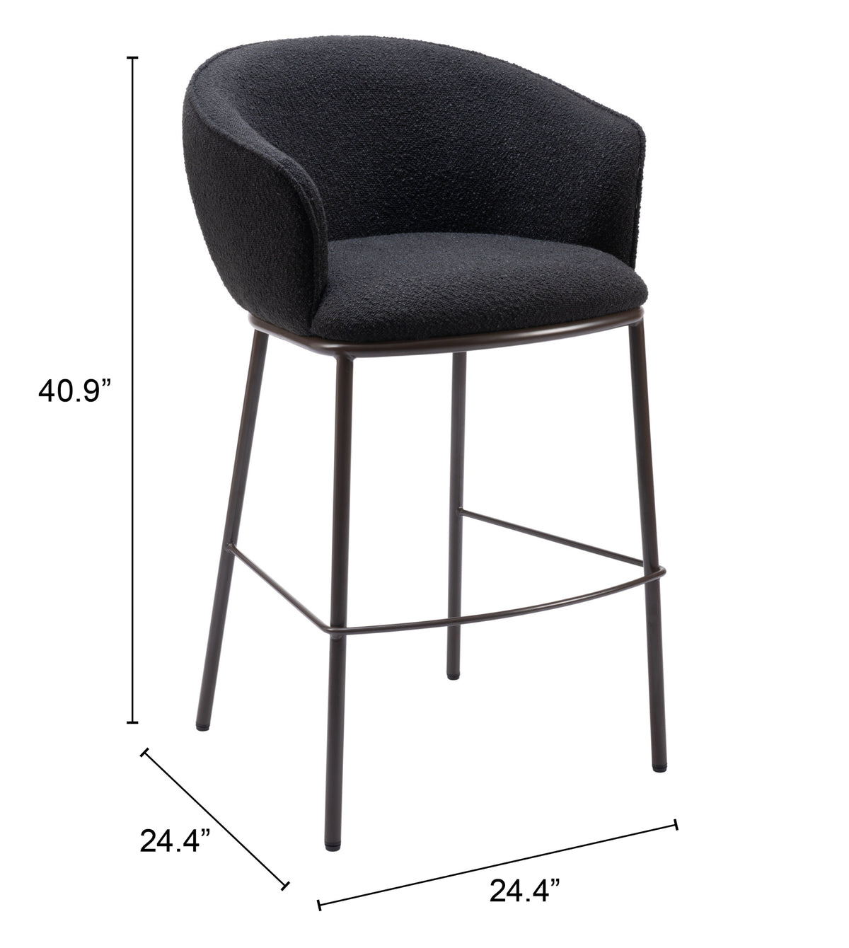 Essen Barstool in Black & Bronze