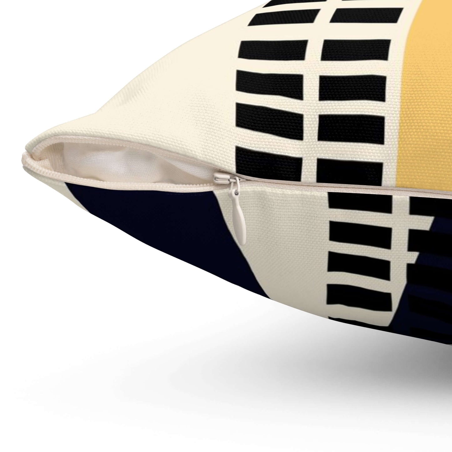 Spun Polyester Square Pillow - Black & Yellow - Revel Sofa