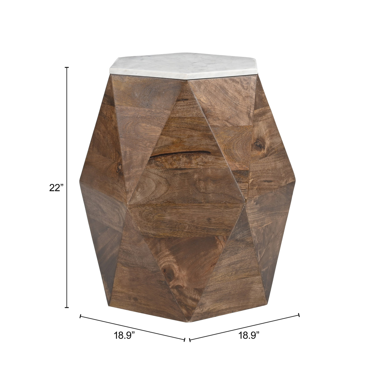 Bisel White & Walnut Side Table