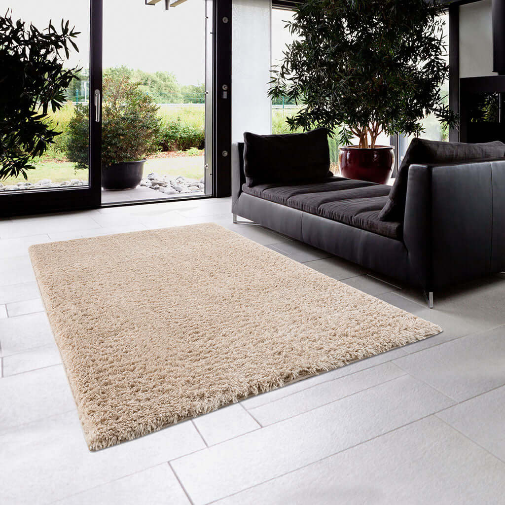 Rectangular Polyester Area Shag Rug (2 Color 3 Size Options)