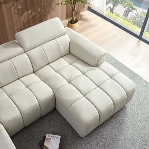 Modern Leather Chaise Sofa Sectional 113" (2 Colors)