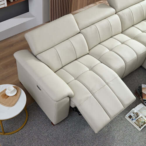 Modern Leather Chaise Sofa Sectional 113" (2 Colors)