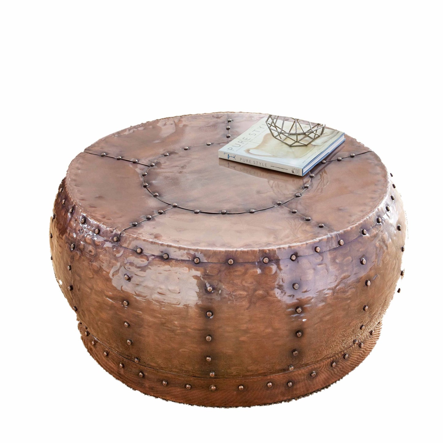 Round Rivet Accent Metal Coffee Table 33W