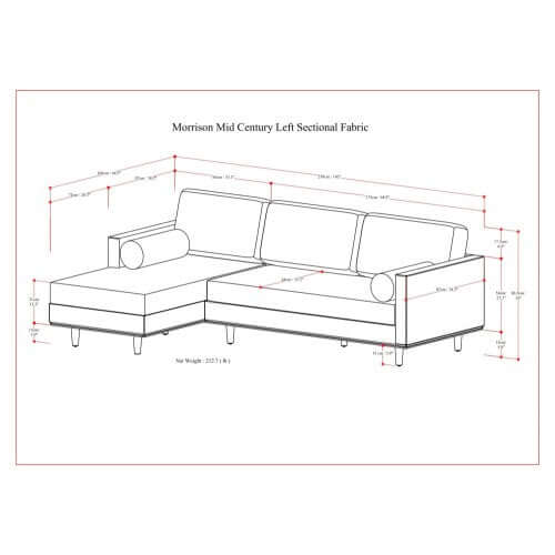 Morrison MCM Sectional Chaise Sofa 102' (2 Colors)