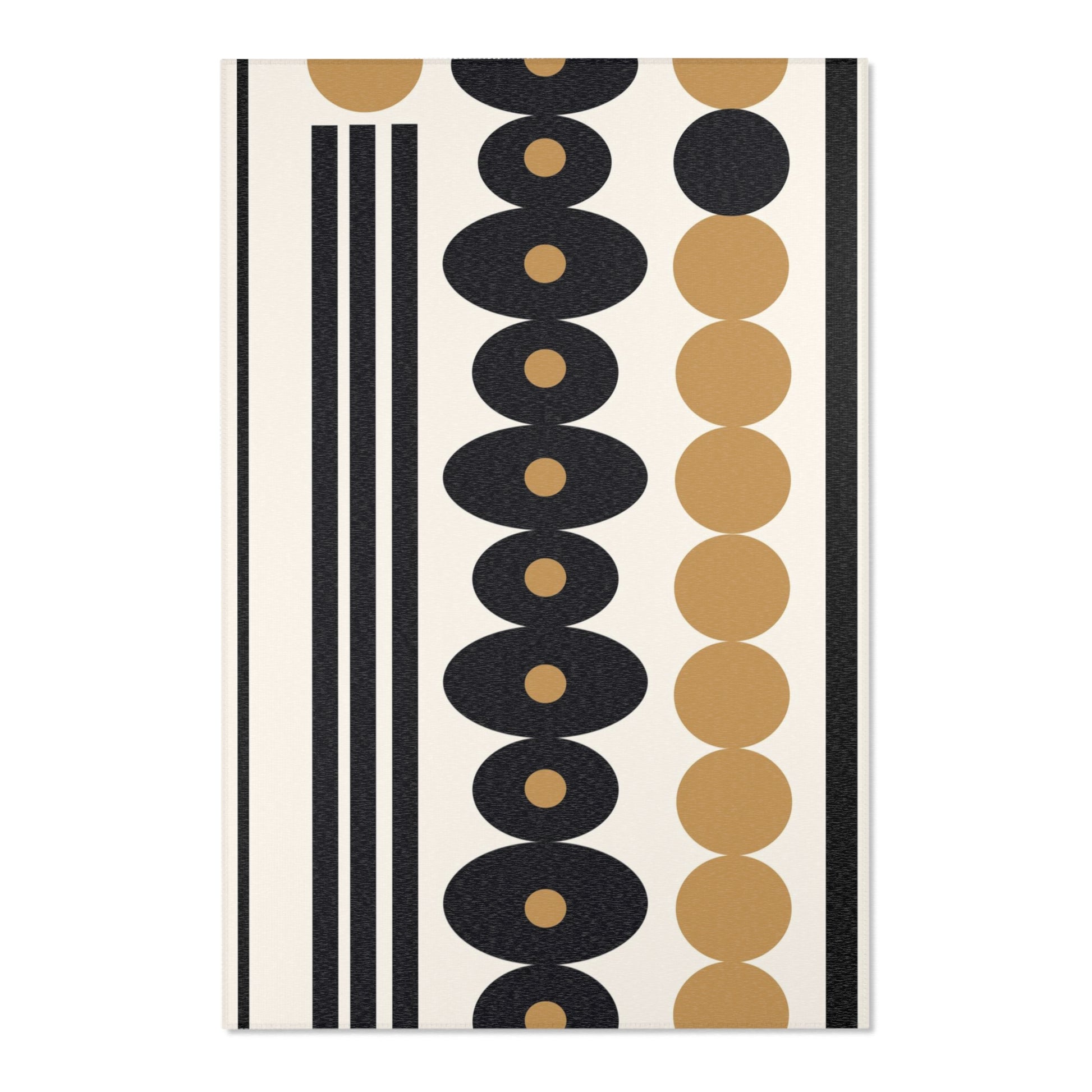 Rectangular Designer Area Rug Shapes, Tan & Black - Revel Sofa