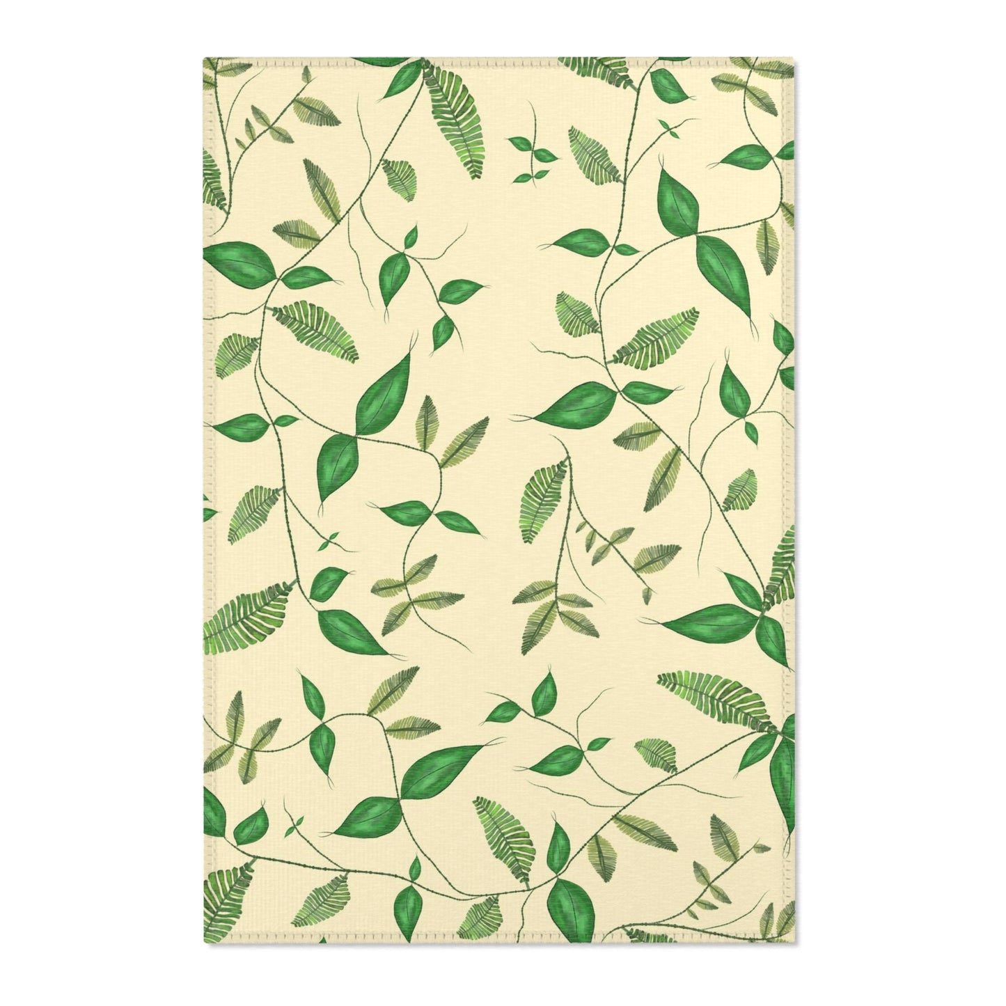 Rectangular Designer Area Rug (Leaves) - Revel Sofa