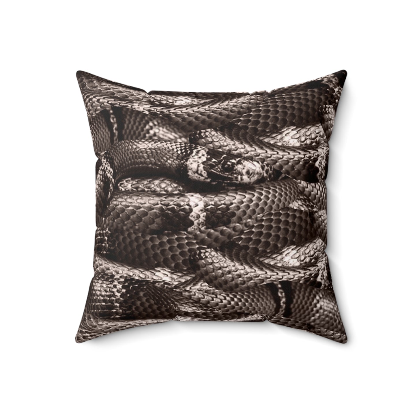 Spun Polyester Designer Square Pillow - Snakes - Revel Sofa
