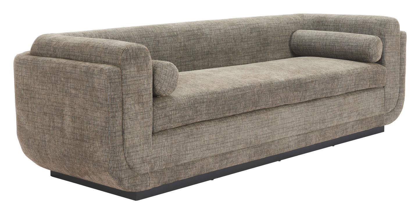 Sereneu MCM Olive Chenille Fabric Sofa 90"