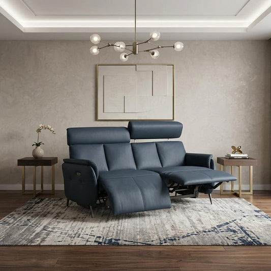 73" Leather Power Reclining Loveseat with USB Port â Modern Leather Sofa