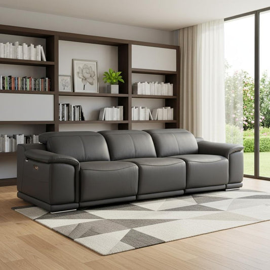 107" Italian Leather Power Reclining USB Sofa | Modern Luxury Couch