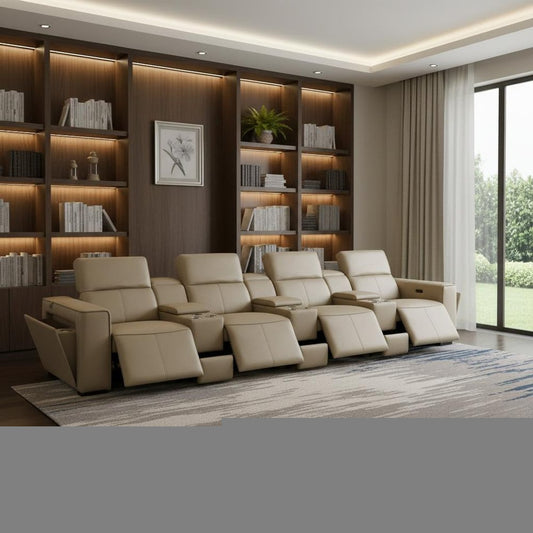 170" Top Grain Leather Power Reclining USB Sofa with Storage Arms (3 Colors)