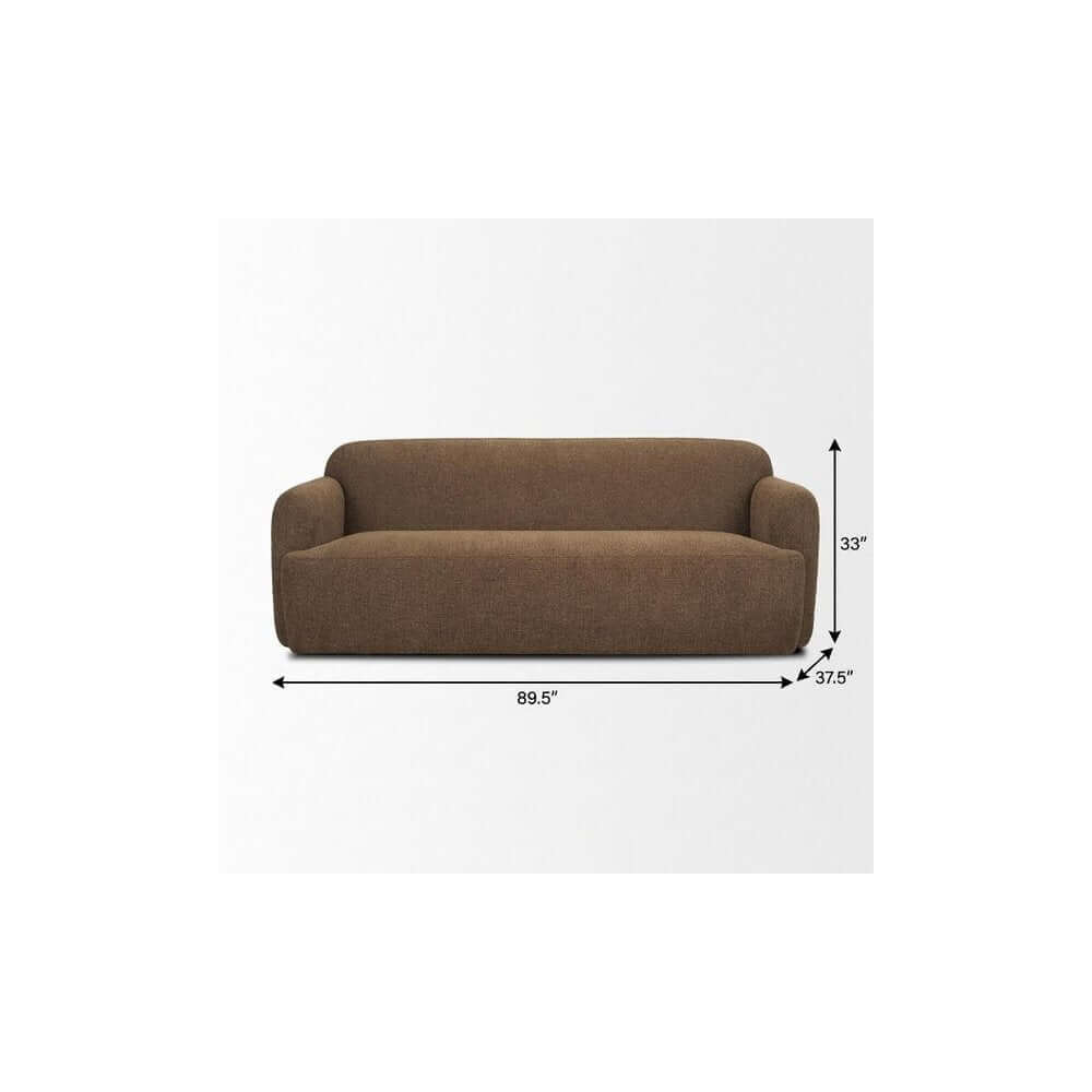 90" Brown Fabric Sofa