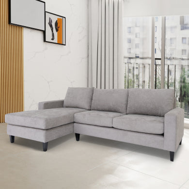 Modern Gray Fabric Left-Facing Chaise Sofa Sectional 115'