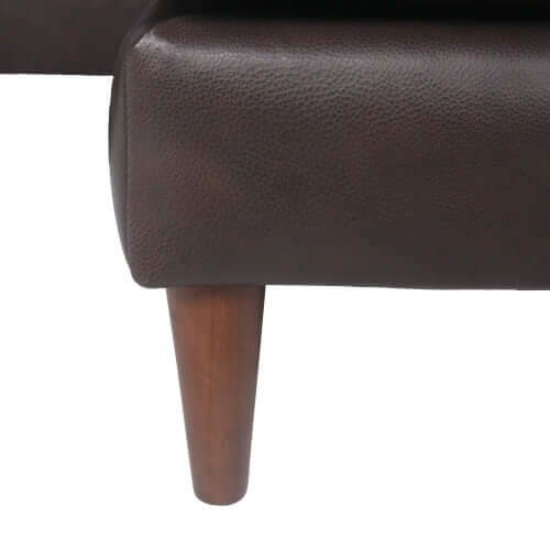MCM Tufted Leather Sectional Sofa Reversible Chaise 101'