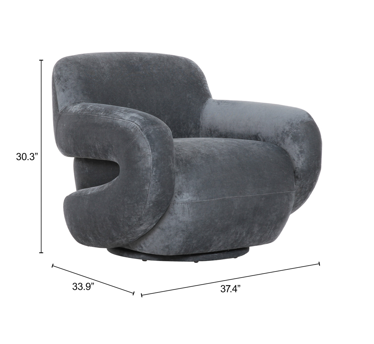 Boble Storm Gray Swivel Chair