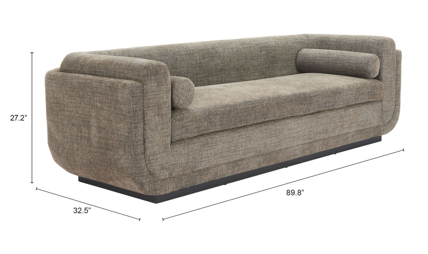 Sereneu MCM Olive Chenille Fabric Sofa 90"