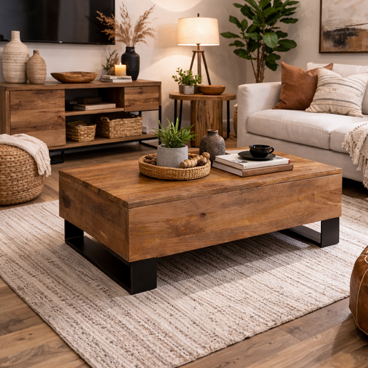 Osric Brown Solid Wood Coffee Table