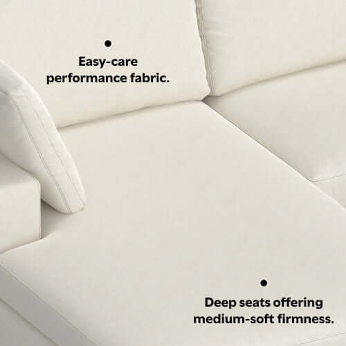 Charlie Modern Deep Seat Sectional Chaise Sofa 122"