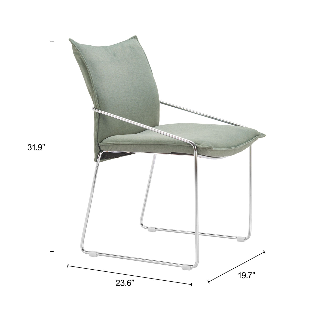 Pola Dining Chair (Set of 2) in Green