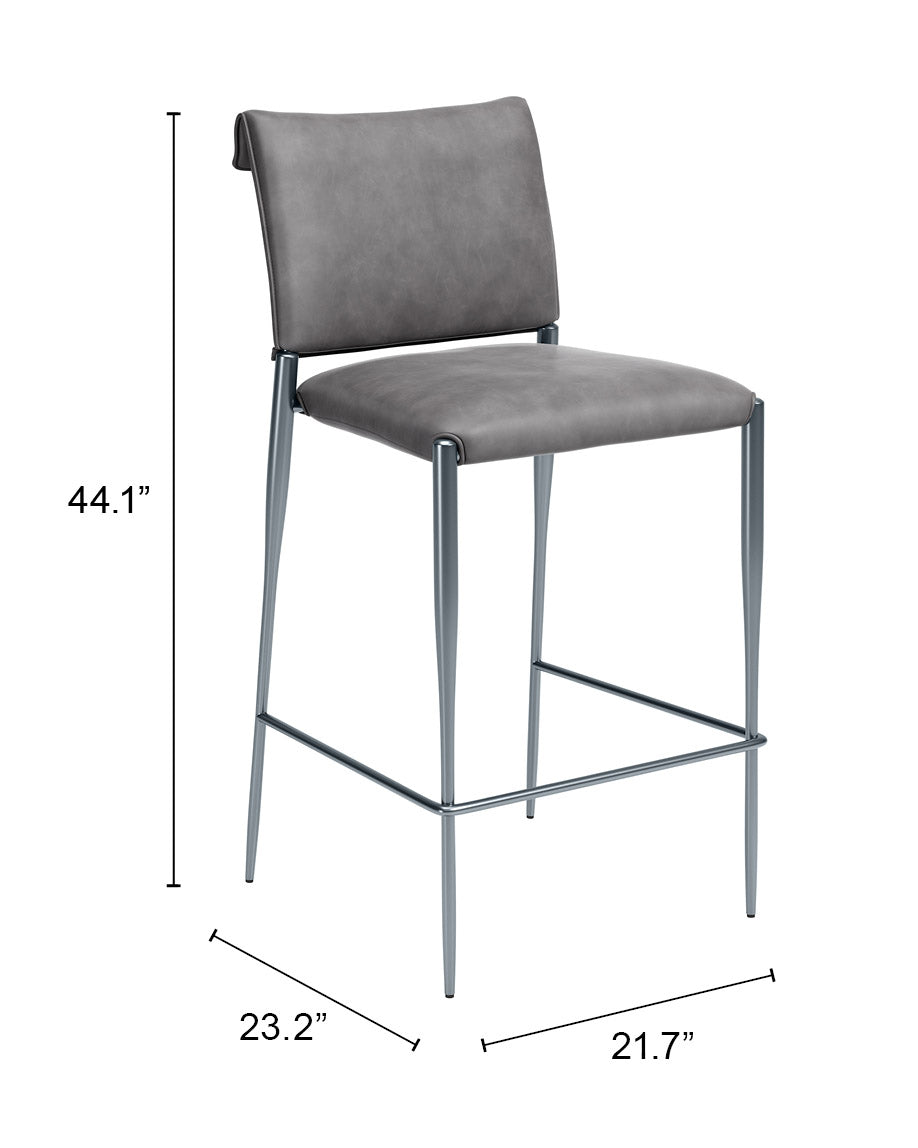 Freesia Barstool (Set of 2) in Charcoal Gray