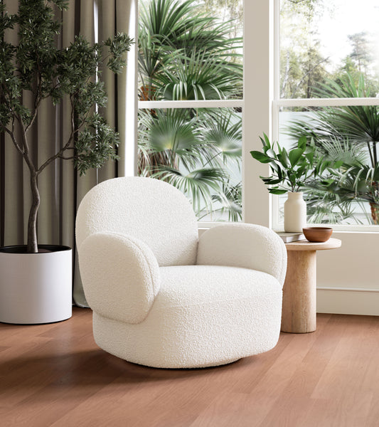 Pilka White Swivel Chair