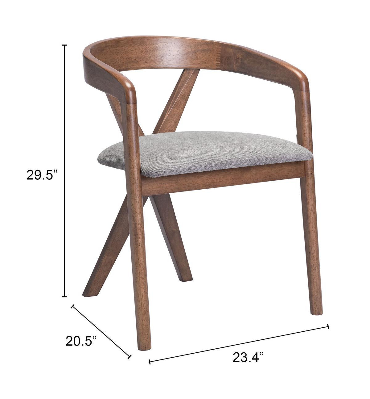Cairo Dove Gray & Walnut Dining Chair