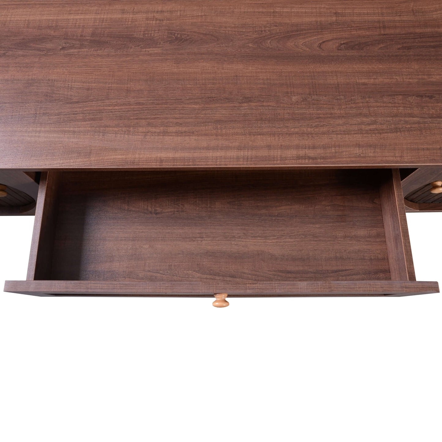 MCM Styled TV Stand Entertainment Center Solid Wood & MDF, Brown 67" - Revel Sofa